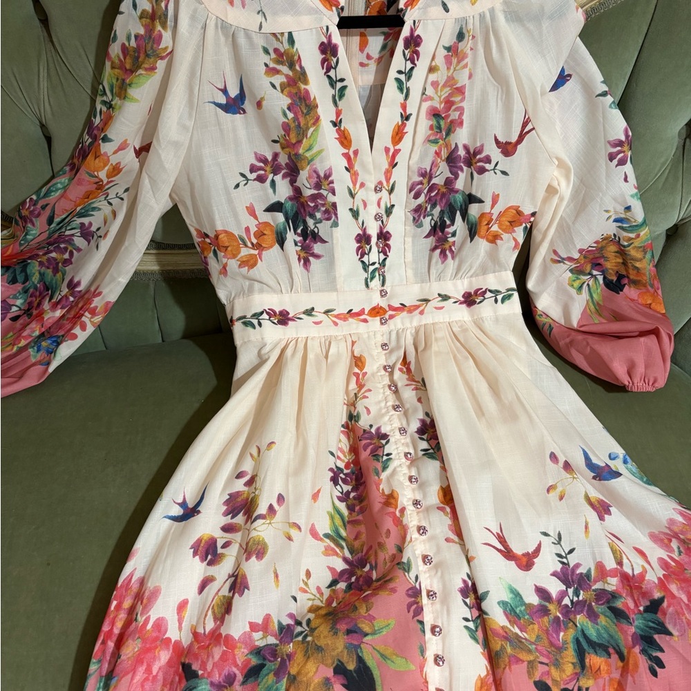 Designer Style floral mini dress EUC XS/S - Picture 9 of 11